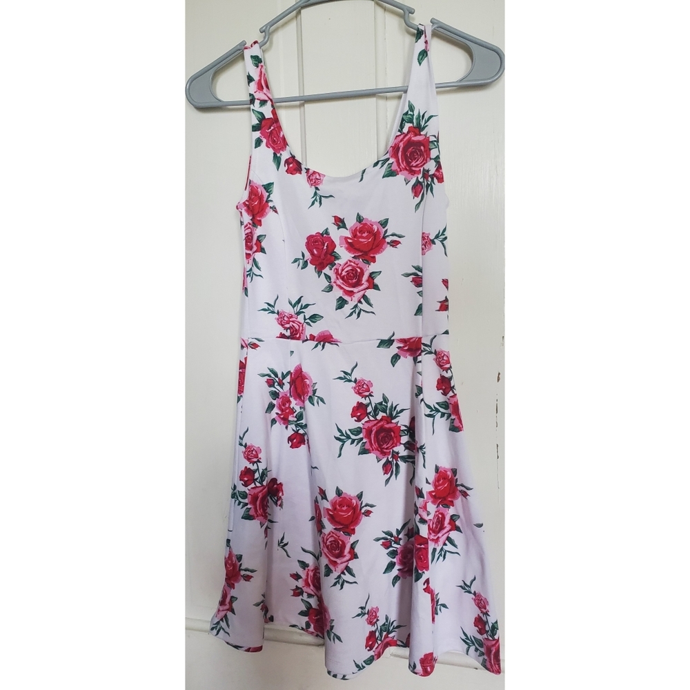 H&M Divided White Floral Tank Dress Size 4